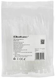 Qoltec Önzáró kábelkötöző | 3.6*100 mm | 100 db | Nylon66 | UV | Fehér (52244)