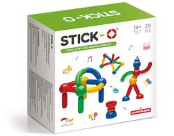 Clics Toys Joc cu magneti Stick-O, Set de baza cu 20 piese (clic-901002) Jucarii de constructii magnetice
