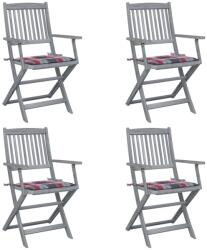 vidaXL Scaune pliabile de exterior cu perne, 4 buc, lemn masiv acacia (3064522) - comfy