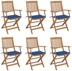 vidaXL Scaune de grădină pliabile, cu perne, 6 buc. , lemn masiv acacia (3065465) - comfy