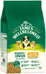 James Wellbeloved 2x12kg James Wellbeloved Junior Dog Hypoallergenic pulyka & rizs száraz kutyatáp