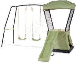 EXIT Toys Turn de joacă multifuncțional cu 2 leagăne Ivy play tower double swing Exit Toys cu cort nisipar și tobogan construcție metalică potrivit pentru copii de la 3 ani (ET53202000)