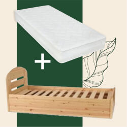  Anikó fenyő ágyneműtartós ágy + kemény 90x200 matraccal