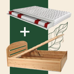  Anikó fenyő ágyneműtartós ágy 120 + kétoldalas, közepesen kemény 120x200 matraccal