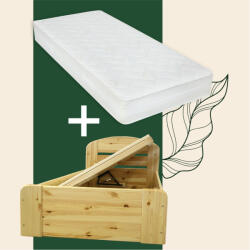  Anikó fenyő ágyneműtartós ágy jobb OLDALRA nyílós 90 + kemény 90x200 matraccal