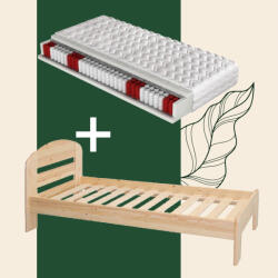  Anikó fenyő ágykeret + kétoldalas, közepesen kemény 90x200 matraccal