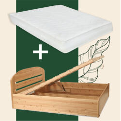  Anikó fenyő ágyneműtartós ágy 200 + kemény 200x200 matraccal