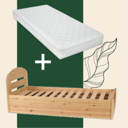  Anikó fenyő ágyneműtartós ágy 90x200 + prémium 7 zónás 90x200 matraccal