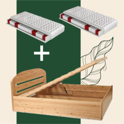  Anikó fenyő ágyneműtartós ágy 180 + 2 db kétoldalas, közepesen kemény 90x200 matrac