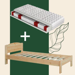  Henrik fenyő ágyváz alacsony lábvéggel + kétoldalas, közepesen kemény 90x200 matraccal