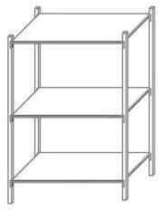 Schulte Design Andras fém polcállvány, alapkivitel, 200 x 250 x 50 cm, 1 200 kg, 3 polccal, horganyzott