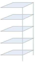 SCHULTE Lagertechnik Taranis fém polcállvány, hozzáépíthető, 200 x 75 x 50 cm, 730 kg, 5 polccal, ezüst
