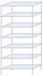 SCHULTE Lagertechnik Ogmios fém polcállvány, alapkivitel, 300 x 130 x 50 cm, 2300 kg, 7 polc, horganyzott - manutan - 233 947 Ft