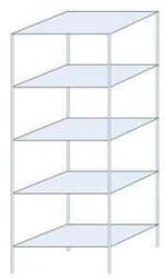 SCHULTE Lagertechnik Taranis fém polcállvány, alapkivitel, 200 x 75 x 50 cm, 2 330 kg, 5 polccal, ezüst
