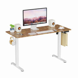 LVN System Elektromosan állítható magasságú íróasztal - 140x60cm rusztikus barna ülő-/állómunkához - LVN System Lite LV1717 (LV1717)