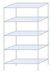 SCHULTE Lagertechnik Taranis fém polcállvány, alapkivitel, 200 x 100 x 40 cm, 1 460 kg, 5 polccal, ezüst