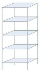 Schulte Design Taranis fém polcállvány, alapkivitel, 200 x 75 x 40 cm, 2 330 kg, 5 polccal, ezüst