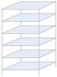 SCHULTE Lagertechnik Ogmios fém polcállvány, alapkivitel, 250 x 130 x 80 cm, 1700 kg, 6 polc, horganyzott - manutan - 284 823 Ft