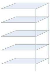 SCHULTE Lagertechnik Taranis fém polcállvány, hozzáépíthető, 200 x 100 x 50 cm, 730 kg, 5 polccal, ezüst