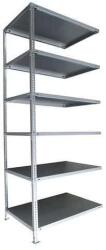 SCHULTE Lagertechnik Taranis fém polcállvány, hozzáépíthető, 250 x 100 x 30 cm, 980 kg, 6 polccal, ezüst