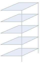 SCHULTE Lagertechnik Taranis fém polcállvány, hozzáépíthető, 200 x 75 x 80 cm, 1170 kg, 5 polccal, ezüst