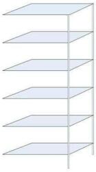 SCHULTE Lagertechnik Ogmios fém polcállvány, hozzáépíthető, 250 x 100 x 50 cm, 1700 kg, 6 polc, horganyzott - manutan - 124 320 Ft