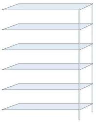 SCHULTE Lagertechnik Hathor fém polcállvány, hozzáépíthető, 200 x 130 x 30 cm, 1 400 kg, 6 polc, horganyzott