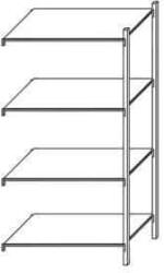 SCHULTE Lagertechnik Andras fém polcállvány, hozzáépíthető, 250 x 225 x 80 cm, 1 600 kg, 4 polccal, horganyzott