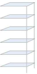 SCHULTE Lagertechnik Hathor fém polcállvány, hozzáépíthető, 200 x 75 x 30 cm, 1 400 kg, 6 polc, horganyzott