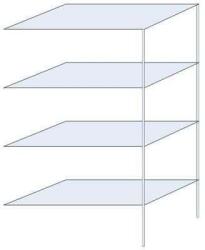 SCHULTE Lagertechnik Andras fém polcállvány, hozzáépíthető, 250 x 150 x 80 cm, 1 600 kg, 4 polccal, horganyzott