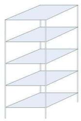 Schulte Design Taranis fém polcállvány, alapkivitel, 200 x 75 x 80 cm, 1 460 kg, 5 polccal, ezüst