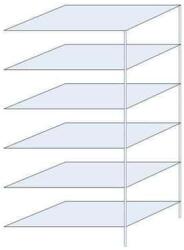 SCHULTE Lagertechnik Ogmios fém polcállvány, hozzáépíthető, 250 x 130 x 80 cm, 1700 kg, 6 polc, horganyzott - manutan - 277 432 Ft