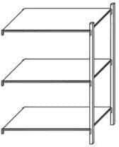 SCHULTE Lagertechnik Andras fém polcállvány, hozzáépíthető, 200 x 225 x 60 cm, 1 200 kg, 3 polccal, horganyzott