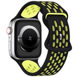 Gigapack Apple Watch Series 10 42mm Gigapack Pótszíj Egyedi Méret, Légáteresztő, Fekete/Sárga