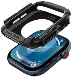 Spigen Apple Watch Series 10 42 mm SPIGEN RUGGED ARMOR Pótszíj Egyedi Méret, Szilikon + Szilikon keret, Fekete (ACS08585)