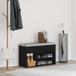 vidaXL Пейка за обувки 80 x 30 x 45 cm Инженерна дървесина Черния дъб (862703)