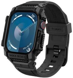 Spigen Apple Watch Series 10 42 mm SPIGEN RUGGED ARMOR PRO Pótszíj Egyedi Méret, Ütésállóság + Szilikon keret, Fekete (ACS08591)