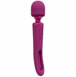 VIVE Vibrator Double Wand Kiku G-Spot Flapping, 10 Moduri Vibratii, Silicon, USB, Roz, 25.2 cm Vibrator