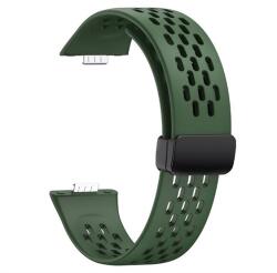 Gigapack Huawei Watch Fit 3 GIGAPACK Pótszíj Egyedi Méret, Légáteresztő, Sötétzöld