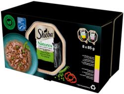 Sheba Nature’s Collection Mix Selection 8x85 g nedves teljes értékű eledel felnőtt macskáknak mártással, csirke, lazac darabokkal