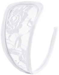 STD Invisible Strapless C-String Transparent Floral Lace White