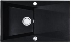 Laveo SRG_711B - LAVEO Grenada gránit mosogató dugókiemelővel 780X480 matt fekete (SRG_711B)