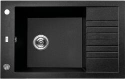 Laveo SRR_713B - LAVEO Pionier 50 minicsepptálcás gránit mosogató dugókiemelővel 780X500 matt fekete (SRR_713B)