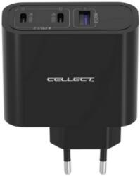 Cellect Hálózati töltő adapter gyorstöltő funkcióval 65W, fekete