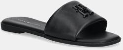 Tommy Hilfiger bőr papucs TH LOGO HARDWARE LEATHER MULE fekete, női, FW0FW08806 - fekete Női 38