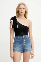 Elisabetta Franchi body fekete, női, sima, BK69T51E2 - fekete 40