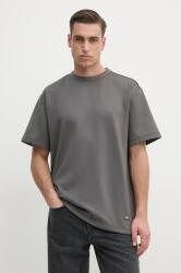 Rains t-shirt Sintra Fleece Tee szürke, sima, 21800.13 - szürke XL