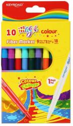 Keyroad Rostirón, filctoll készlet 10 db/doboz Keyroad Magic fiber marker 18 klf. szín (KR972227) - nyomtassingyen