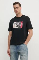 PS Paul Smith pamut póló fekete, férfi, nyomott mintás, M2R. 220X. PP5122 - fekete XL