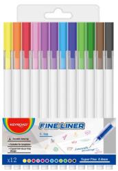 Keyroad Rostirón, tűfilc készlet 0, 4 mm Fine Liner 12db/doboz Keyroad 12 klf. szín (KR972462) - nyomtassingyen